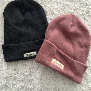 Cabela's Women’s Beanie Duo - Charcoal and Rose